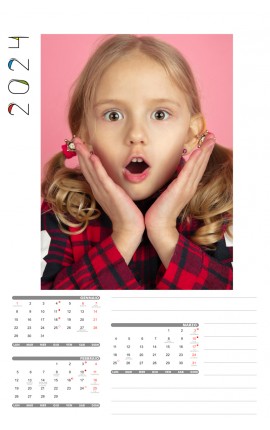 Calendario Red verticale con note
