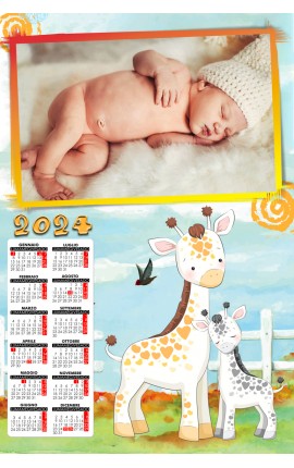 Calendario orizzontale Giraffa
