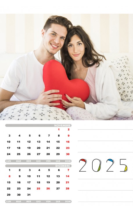 Calendario cornice rossa con note