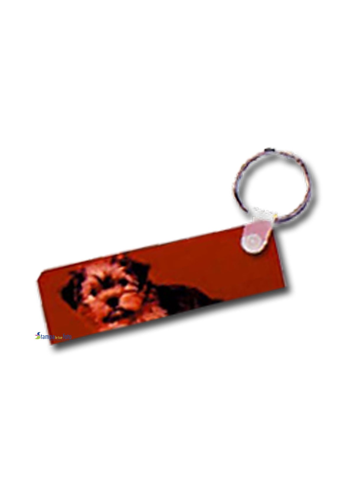 Portachiavi Rettangolare In Similpelle Personalizzato Con Foto - 4x10 Cm, Stampa Alta Fedeltà