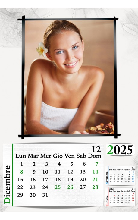 Calendario Vertical Black Frame