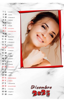 Calendario Red Frame