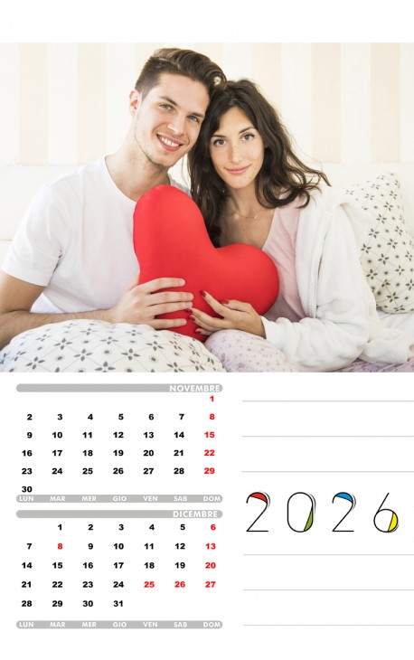 Calendario cornice rossa con note