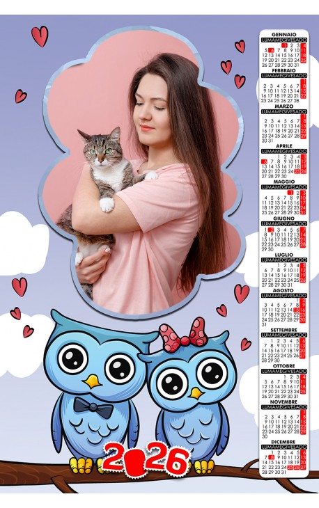 Calendario Gufi Innamorati