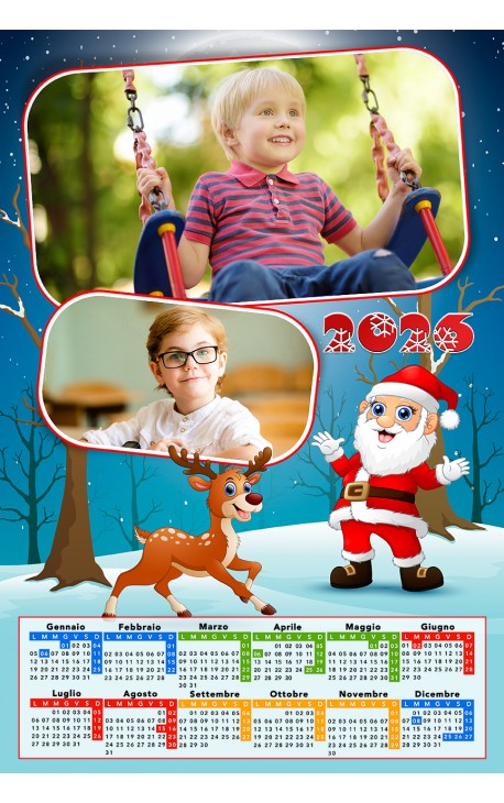 Calendario Babbo Natale e la Renna