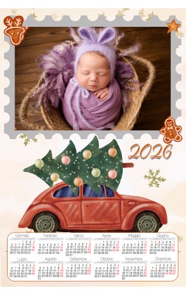 Calendario orizzontale felice Natale