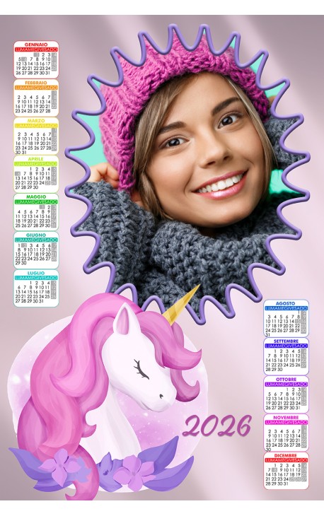 Calendario Unicorno Rosa