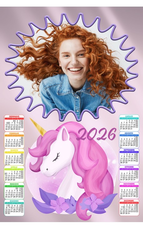 Calendario Unicorno Rosa