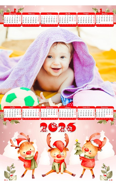 Calendario Albero di Natale Rosso