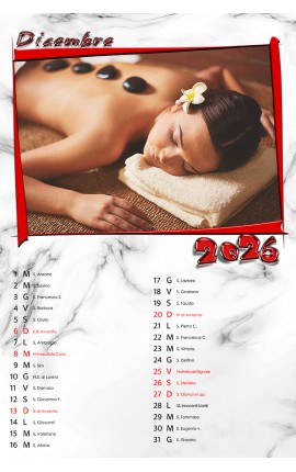 Calendario Horizontal Red Frame