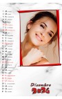 Calendario Vertical Red Frame
