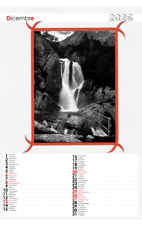 Calendario Effetto Marmo Verticale