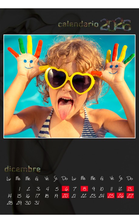 Calendario Nero Orizzontale